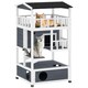 image 1 of PawHut Wooden Outdoor Cat House 3-Tier Kitten Shelter w/ Tilted Roof Grey