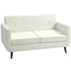 image 1 of HOMCOM 2 Seater Sofa, Modern Tufted Fabric Couch, Upholstered Loveseat with Wood Legs for Small Space, Living Room, Bedroom, Office, Cream White | Cream | Beige | One Size