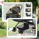 image 9 of PawHut Pet Stroller Dog Foldable Travel Carriage with Reversible Handle, Grey
