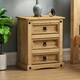 image 1 of Vida Designs Corona 3 Drawer Bedside Chest Cabinet Table Nightstand, Solid Pine Wood