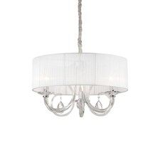 Swan 3 Light Multi Arm Ceiling Pendant Chrome, Glass Three, E14