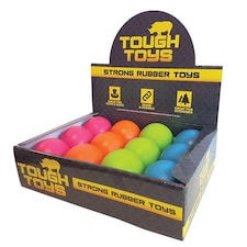 Happy Pet Tough Toys Rubber Ball Dog Toy 4 Sizes Multi | Size?: Small