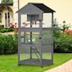 image 2 of PawHut Bird Cage Wooden Aviary for Canary Cockatiel Parrot w/ Wheels Tray