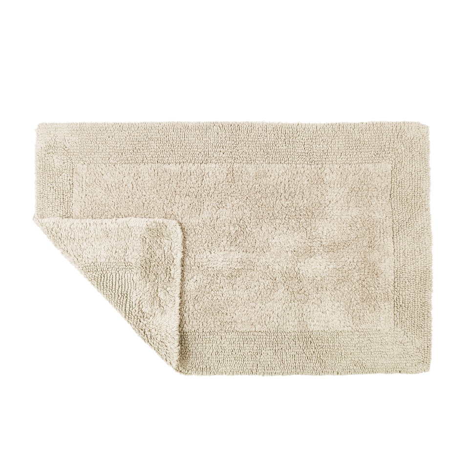 image 1 of Heavyweight Reversible Bath Mat Rug 53 x 85cm - Stone