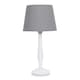 image 4 of ValueLights Victoria White Wood Traditional Stem Table Lamp with Grey Fabric Tapered Shade