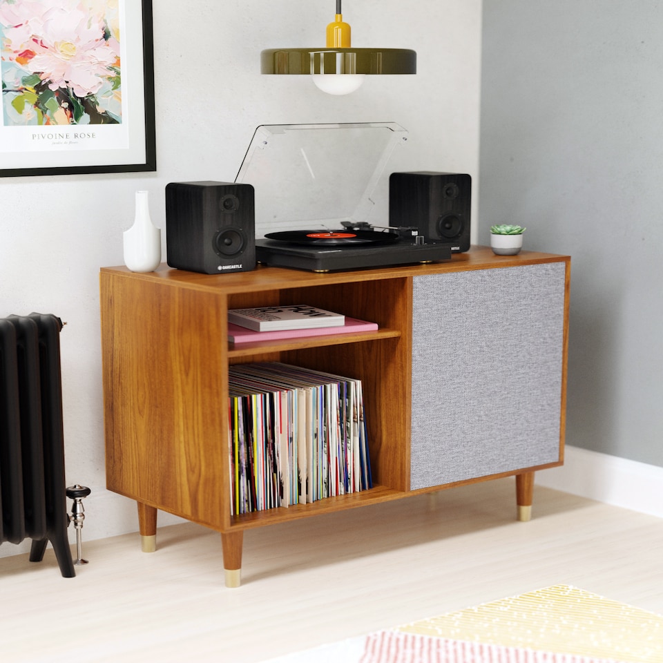 image 1 of Oakcastle TT200 Record Player | Built in Speakers 20W | 33/45/78 RPM | Separate Bookshelf Speakers 50W