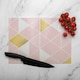 image 2 of Pink & Gold Geometric Glass Chopping Board | Multi