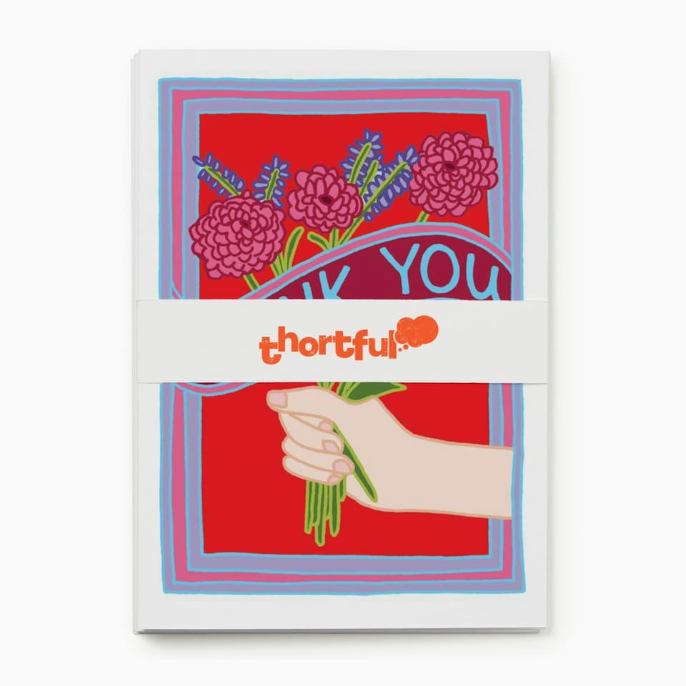 image 1 of Floral Thank You Card Pack - Pack of 8 (4 Designs)
