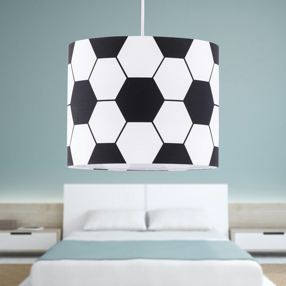image 1 of Footie - Black and White Football Pendant Shade Black