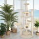 image 10 of Cat Tree Fippi - 201 cm tall, sisal cat scratching post, toy & anti-tip bracket - Beige/White