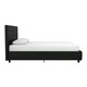 image 4 of Dakota Upholstered Bed PU Black, Double