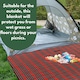image 6 of Marco Paul Red Chequered Picnic Blanket 170cm Red