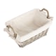 image 3 of Antique Wash Wicker Handled Lined Storage Basket Brown | Brown | S