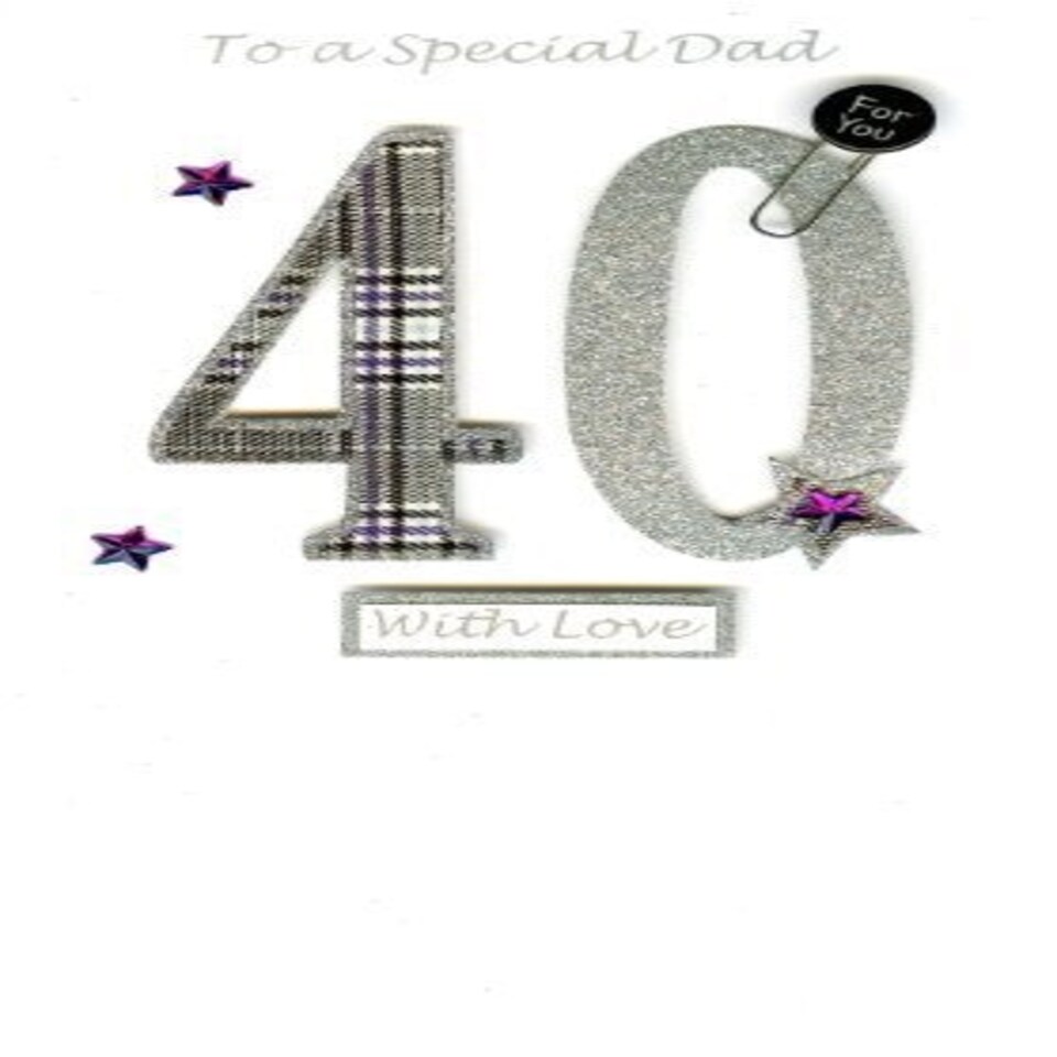 image 1 of Dad 40th Special Birthday Greeting Card Hand-Finished Champagne Cards