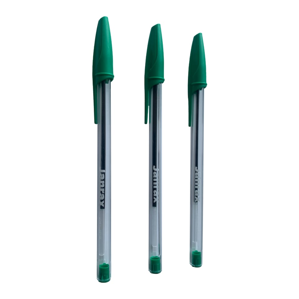 image 1 of Box of 50 Green Ballpoint Pens Smooth Glide by Janrax