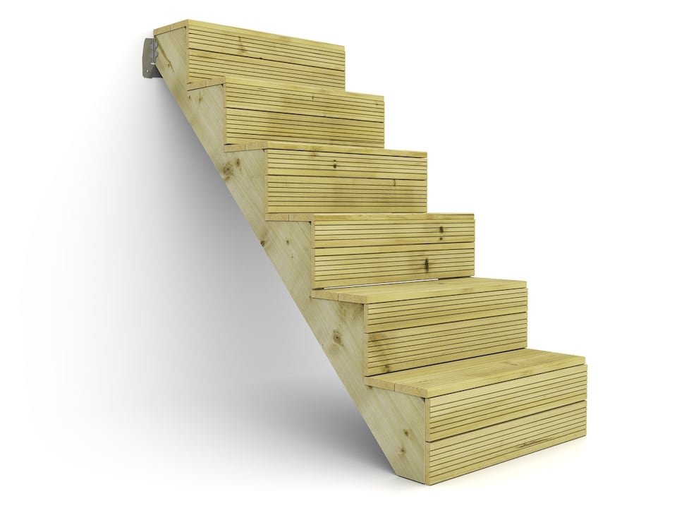 image 1 of eDecks 6-Step Decking Stairs Kit, Pressure Treated Timber - 590mm Span