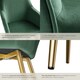 image 5 of Chair Marilyn with Velvet Cover, Gold Steel Legs and Plush Padding | Green | dark green/gold | 2