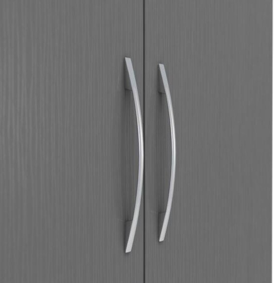 image 1 of Nevada 2 Door 1 Drawer Wardrobe - L52 x W78 x H182.5 cm - 3D Effect Grey | Grey | 3D Effect Grey