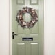 image 6 of 50cm Frosted Hanging Christmas Wreath with Pine Cones & Wooden Stars