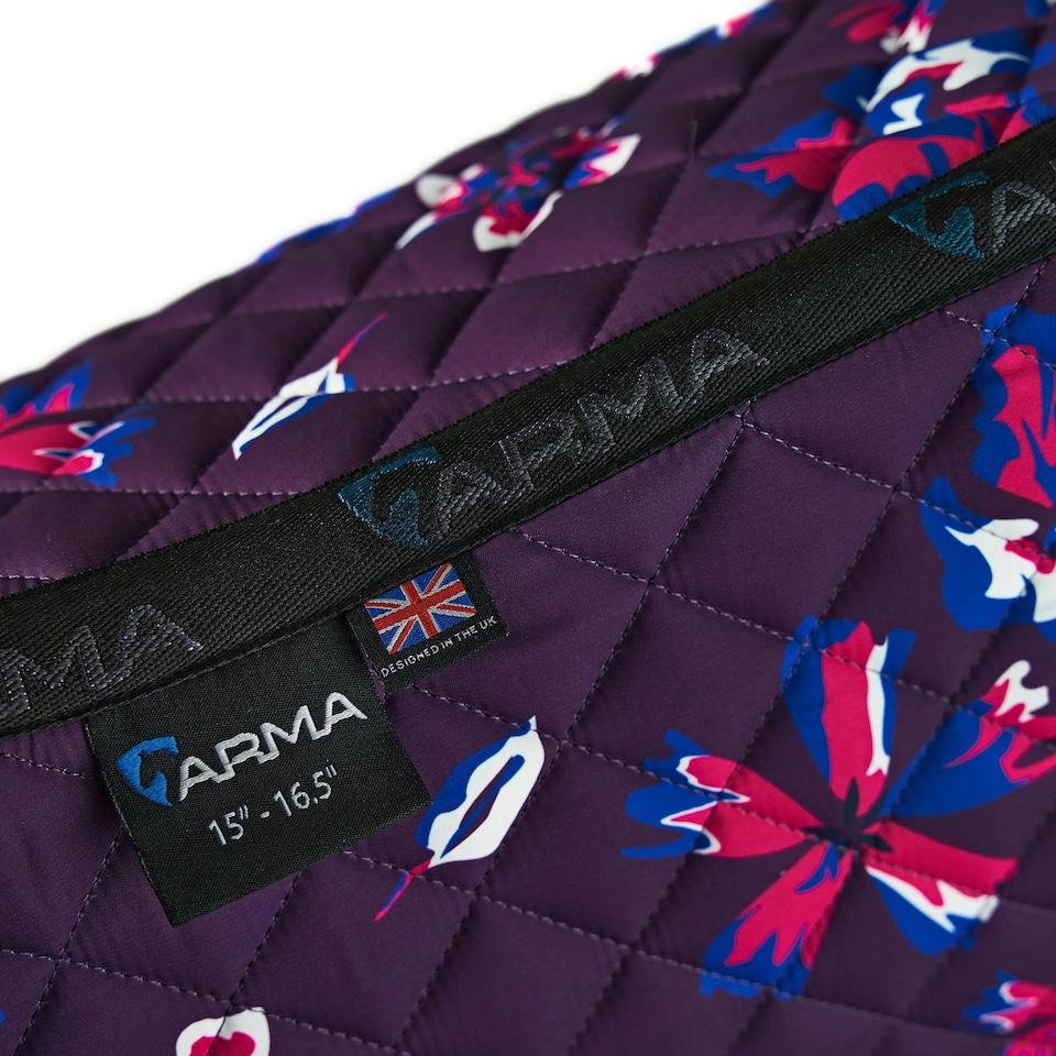 image 1 of ARMA Hyde Park Flowers Horse Saddlecloth - Purple/Black - 14in - 14in