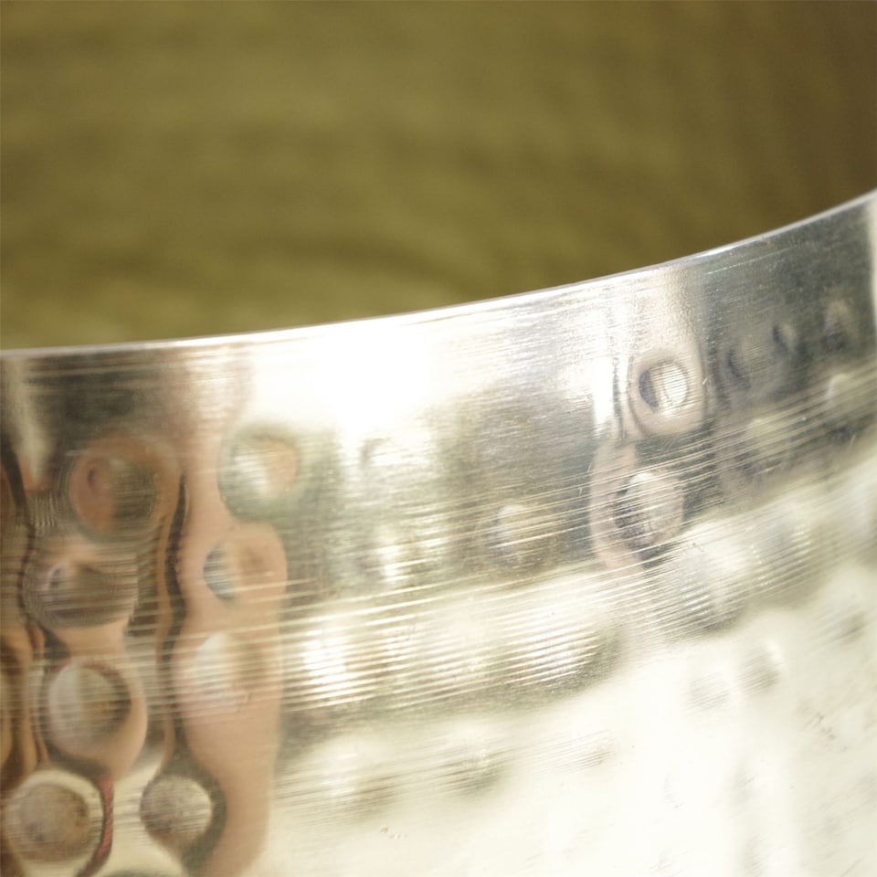 image 1 of Leaf Large Metal Planter 22 x 18cm Hammered Brass Gold Colour - Straight Edge | Gold