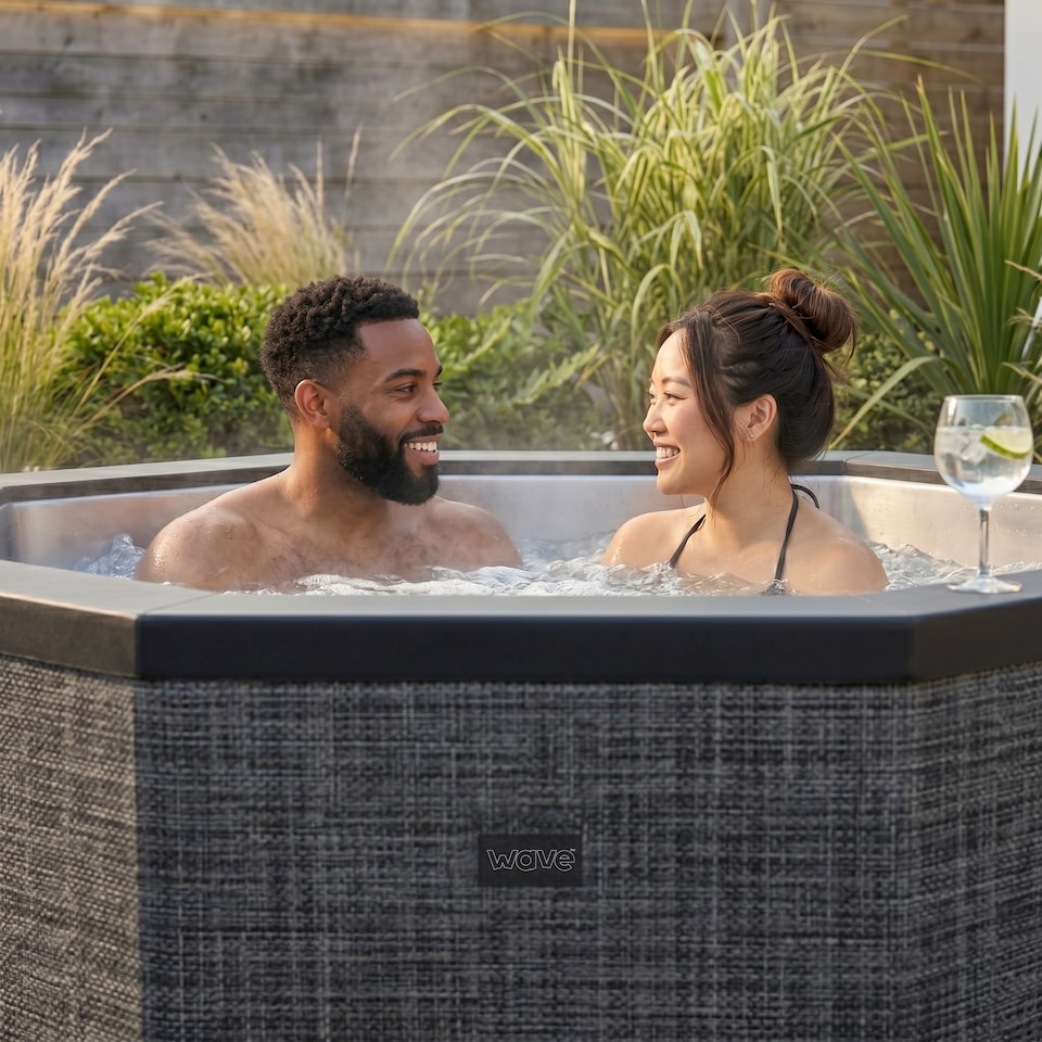 image 1 of Wave Como 6 Person Eco Foam Hot Tub, EnergySave Bundle, Flint Grey