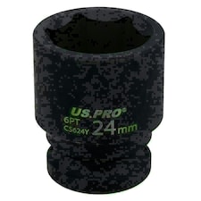24mm Metric Shallow Impact Impacted European Style Socket 1/2" Drive 6 Sided