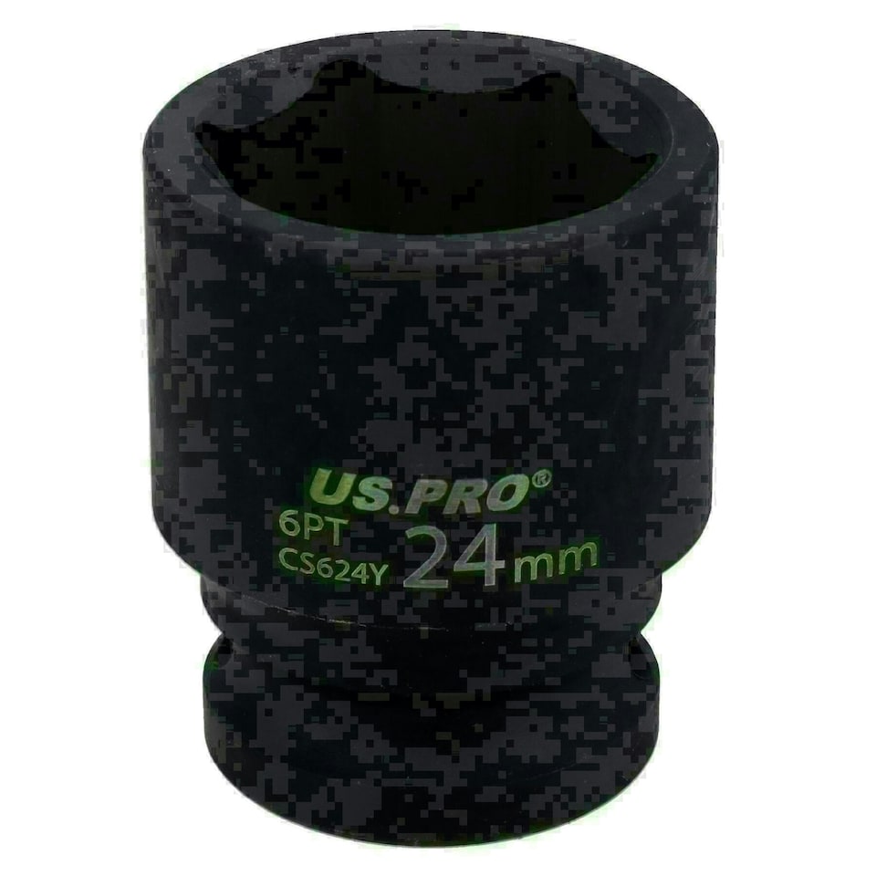 image 1 of 24mm Metric Shallow Impact Impacted European Style Socket 1/2" Drive 6 Sided