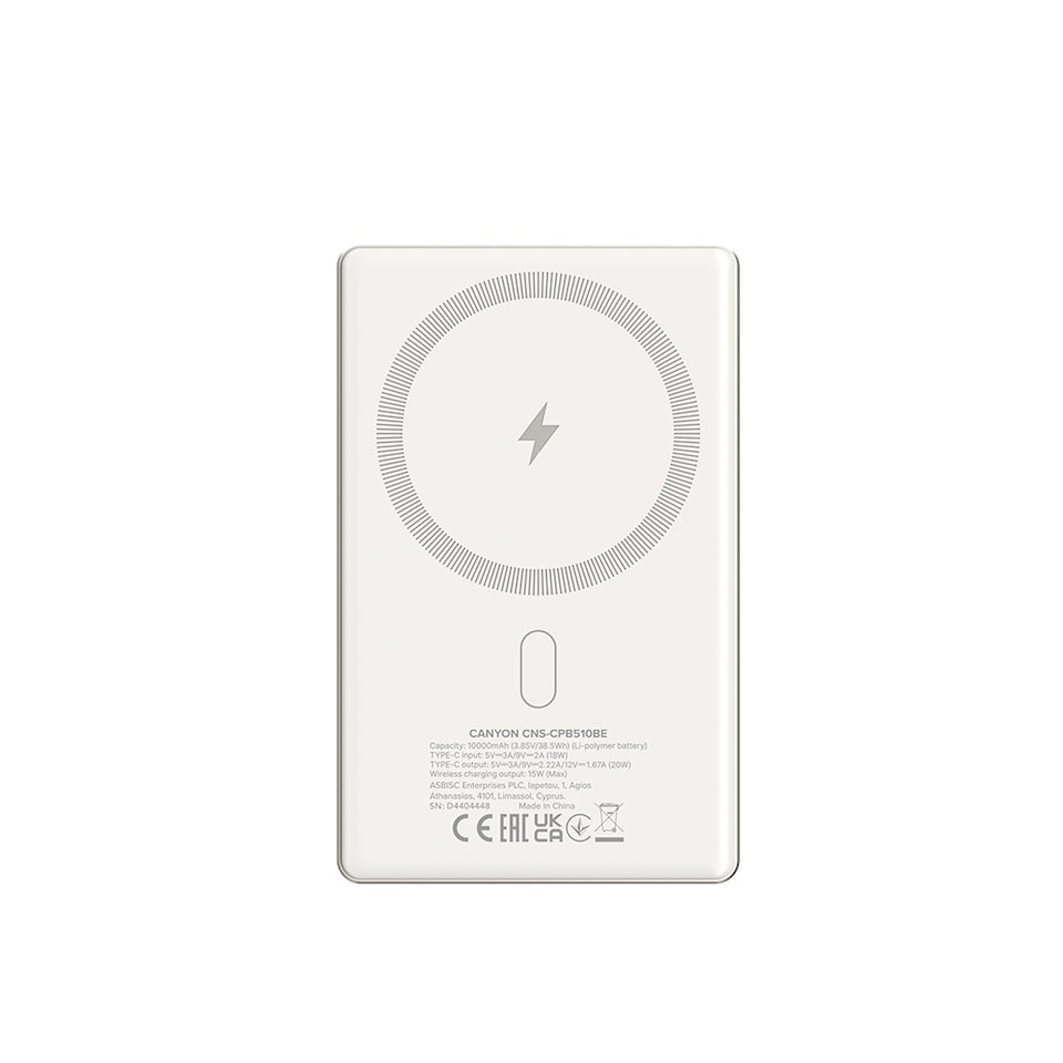 image 1 of Canyon Power Bank Magsafe Oncharge-510 10000 Mah Beige