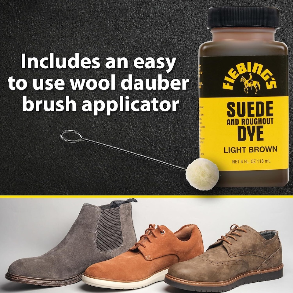 image 1 of Fiebing's Suede and Roughout Dye - Professional Suede Colour Dyes 4oz | Brown | Tan