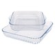 image 1 of Argon Tableware 2pc Optical Square Glass Oven Dish Set - 2 Sizes | Clear | Clear | 2 Sizes