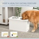 image 10 of PawHut Raised Dog Bowls with Slow Feeder Mat, Semi Auto Dispenser Function White