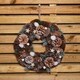 image 8 of 30cm Frosted Hanging Christmas Wreath with Pine Cones & Wooden Stars