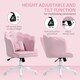image 5 of HOMCOM Armless Desk Chair Home Office Chair w/ Wide Seat Tilt Function Pink 