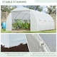 image 4 of Outsunny 6 x 3 x 2 m Polytunnel Greenhouse w/ Zippered Door and 8 Windows