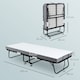 image 5 of HOMCOM Folding Bed with 10cm Mattress, Portable Foldable Guest Bed with Sturdy Metal Frame on Wheels