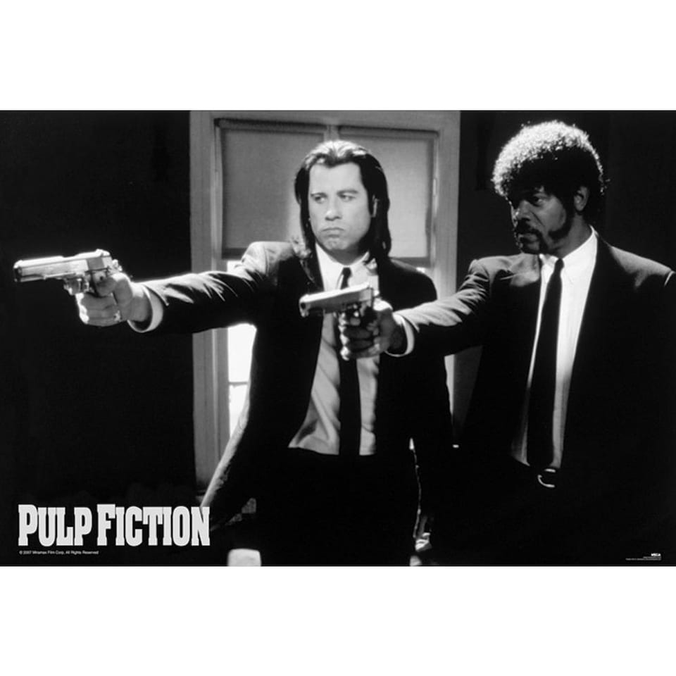 Pulp Fiction Guns Poster - Black/White - One Size