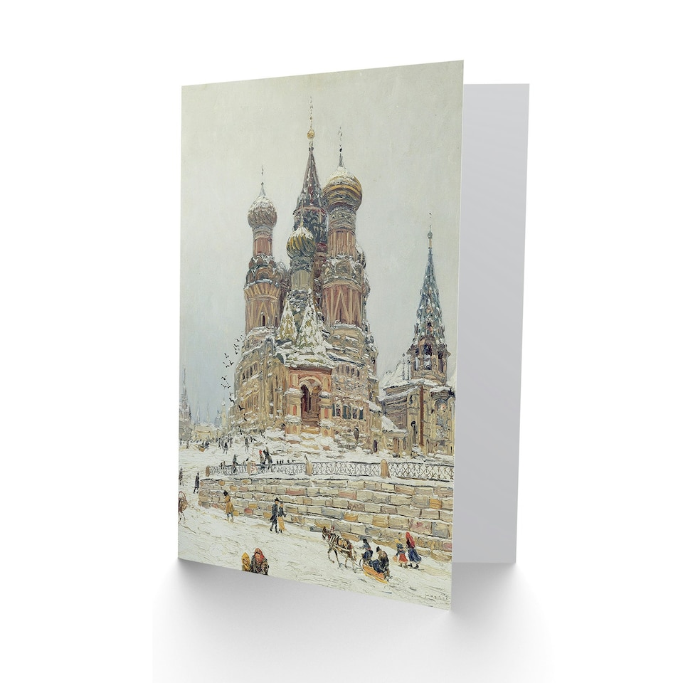 image 1 of Cityscape Moscow Dubovskoy Church Saint Basil Art Blank Card