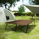image 8 of Outsunny Double Camping Folding Cot Portable Sleeping Bed, Charcoal Khaki | Brown | Brown