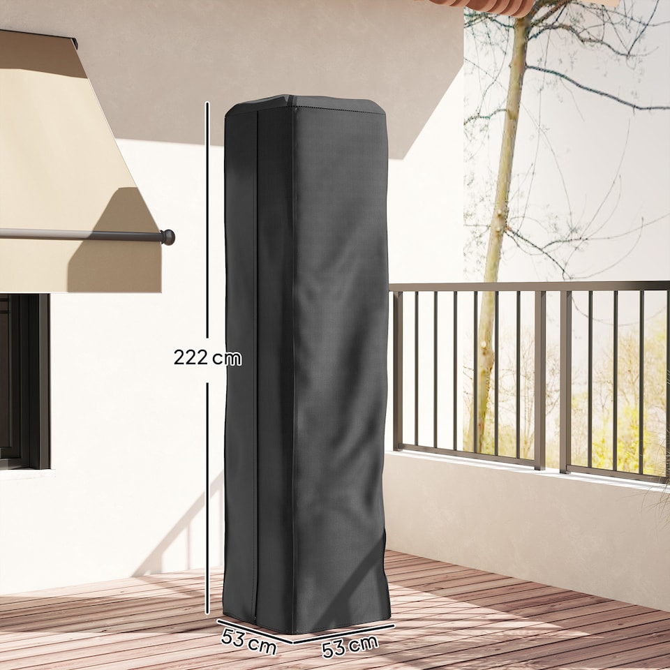 image 1 of Outsunny Heavy Duty Gas Pyramid Outdoor Patio Heater Cover, Black | Black | Black | 53L x 53W x 222H cm