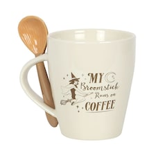 Broomstick Runs on Coffee Mug and Spoon