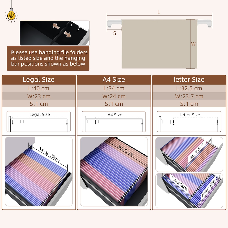image 1 of Vinsetto 2-Drawer Vertical Filing Cabinet with Lock and 5 Wheels, Steel Mobile File Cabinet, for A4, Legal and Letter Size, Pre-Assembled Body, White