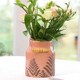 image 1 of Fern Leaf Pink Milk Churn Flower Vase Pink