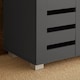 image 7 of Oslo 2 Door Wooden Shoe Storage Cabinet Rack Stand Cupboard Slatted Doors | Black