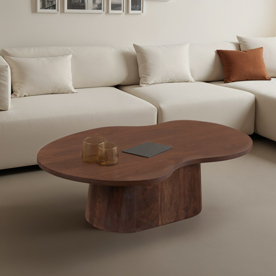 image 1 of Nolan Solid Wood Coffee Table Brown