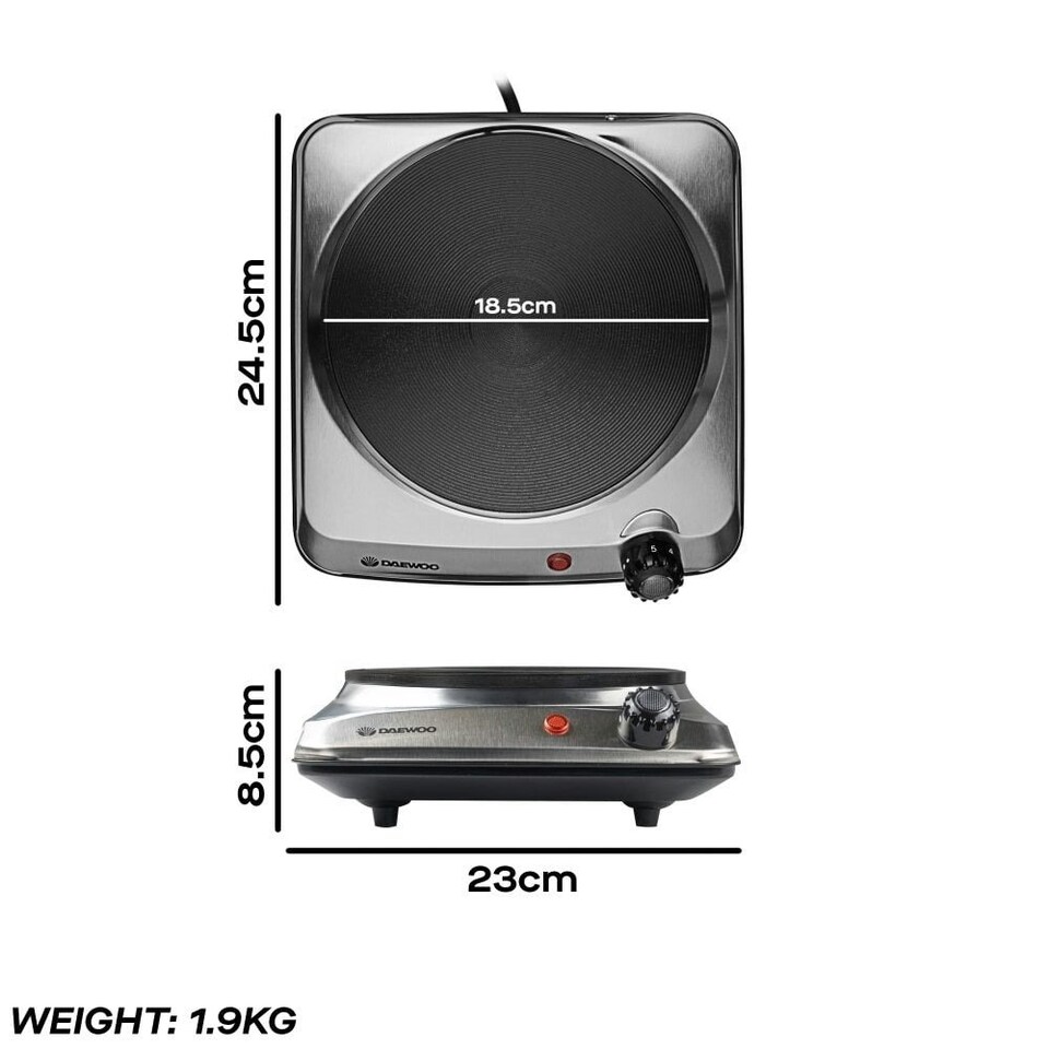 image 1 of Daewoo Single Hot Plate Countertop Electric Cooking Hob Portable Cooker 1500W