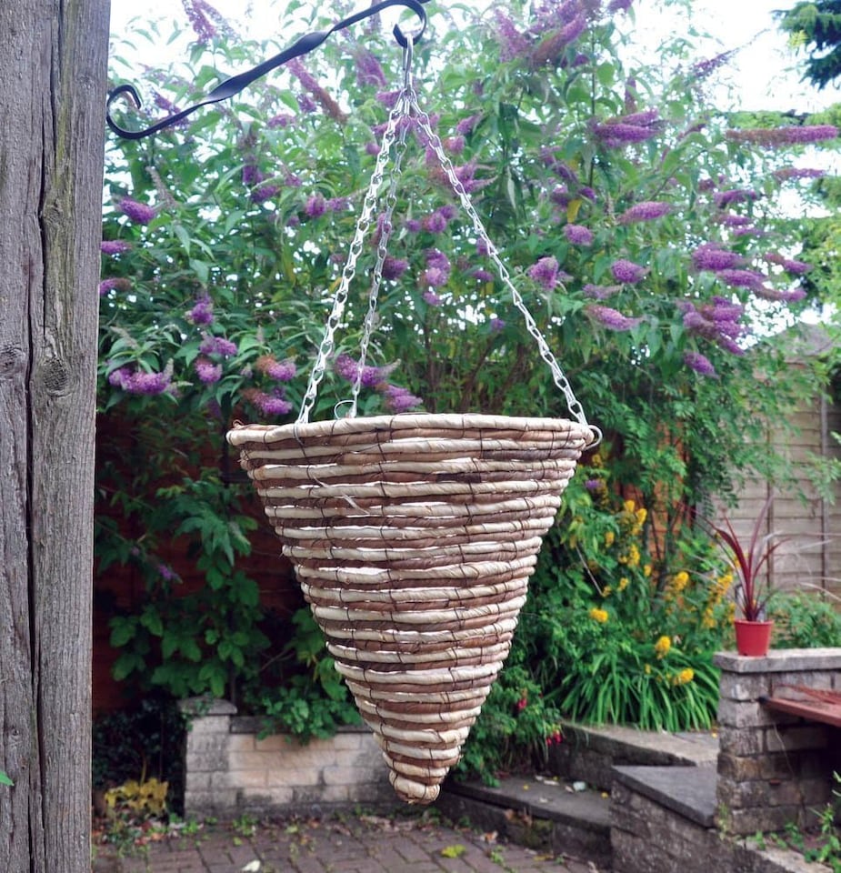 image 1 of Marco Paul 14'' Rope Cone Hanging Basket