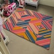 image 4 of Striped bright geometric pattern (Rug) Multi | XL: 160x230cm