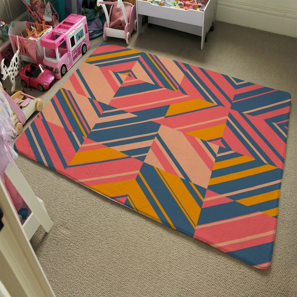 image 1 of Striped bright geometric pattern (Rug) Multi | XL: 160x230cm