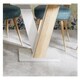 image 4 of Extendable Dining Table 120-160cm V Legs 6-8 Seater White Gloss / Sonoma Oak Effect - Masy Pro